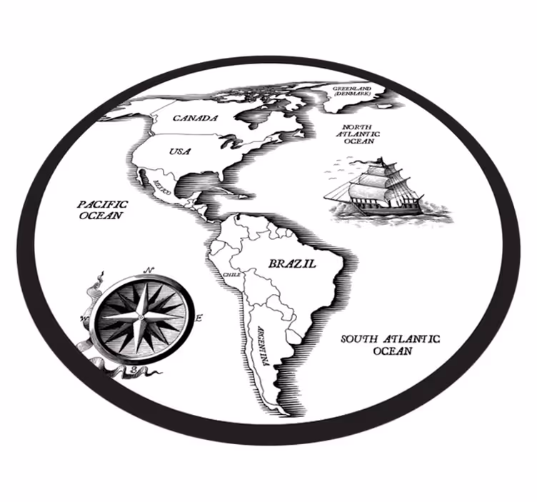 Cartografische elegantie vinyl tapijt wereldkaart - TenStickers