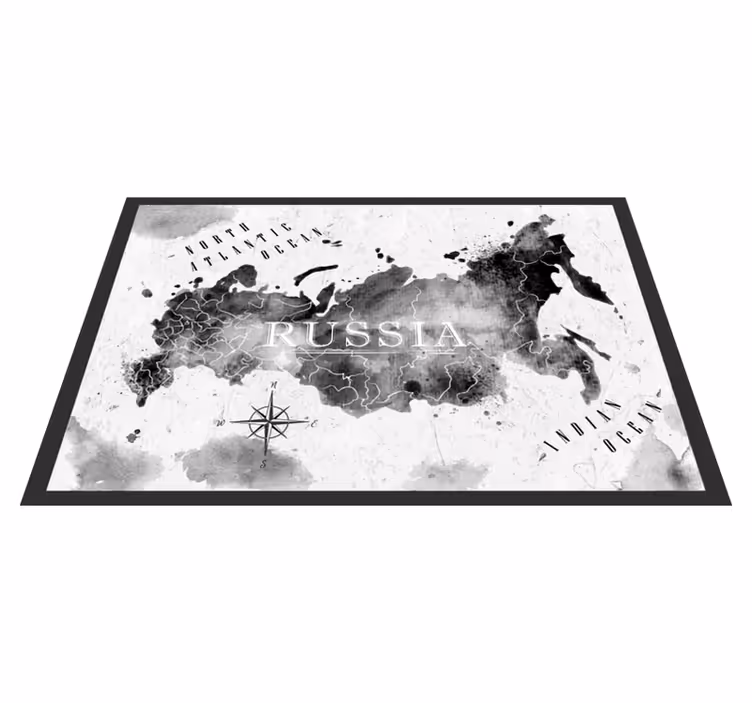 Monochrome wereldkaartje vinyl tapijt wereldkaart - TenStickers