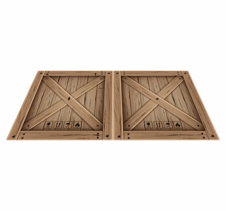 Houten krat illusie vinyl tapijt houtstructuur - TenStickers
