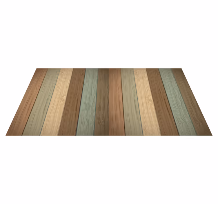Veelkleurige planken vinyl tapijt houtstructuur - TenStickers