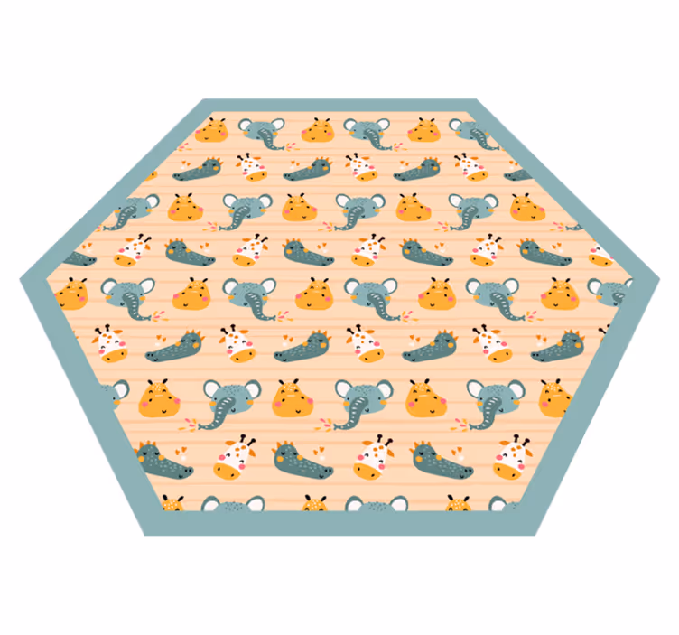 Safari dierenpatronen vinyl tapijt meer kinderen - TenStickers