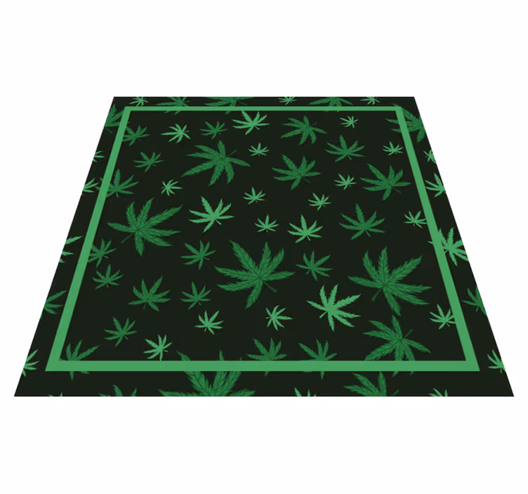 Patroon van cannabisbladeren dieren vinyl tapijt - TenStickers