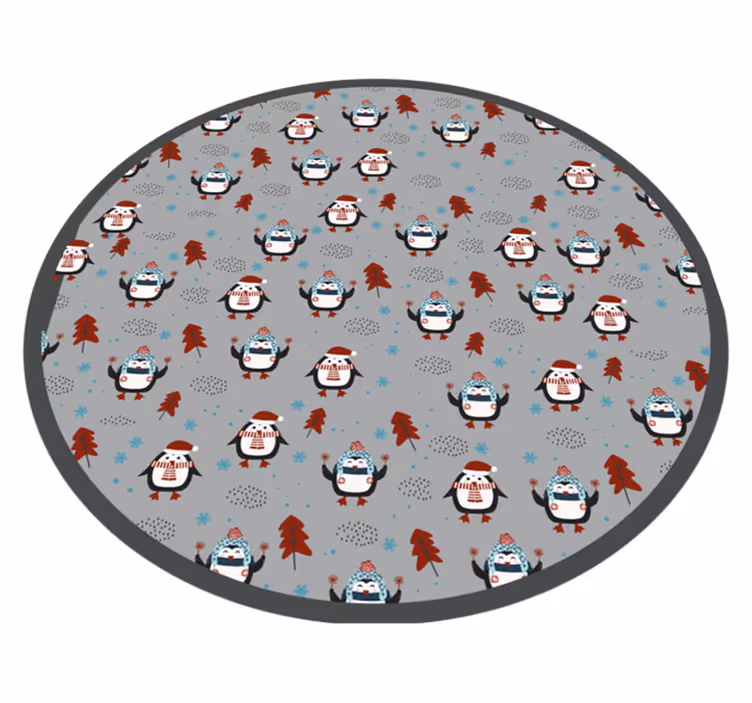 Feestelijk pinguïnmotief vinyl tapijt kerstmis - TenStickers