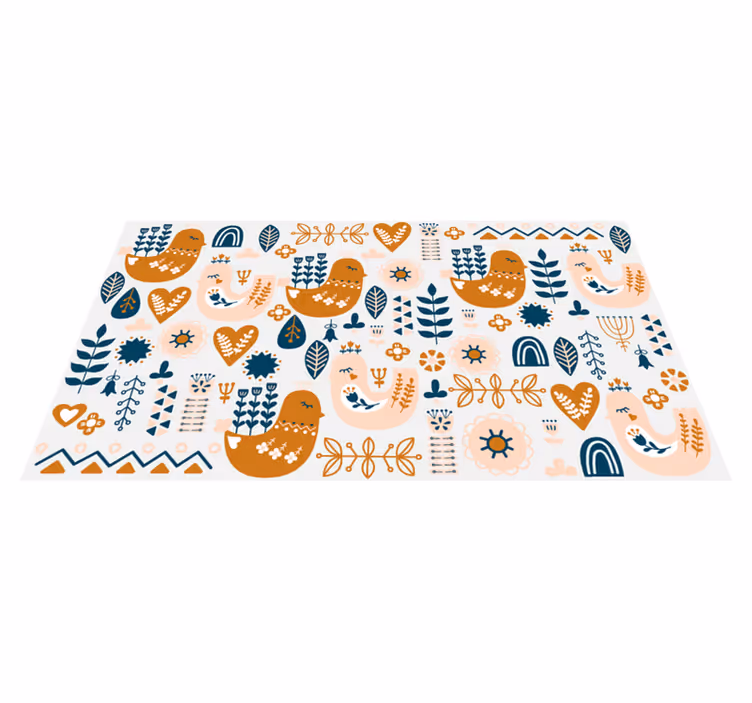 Speelse kinderkamerpatronen vinyl tapijt kind - TenStickers
