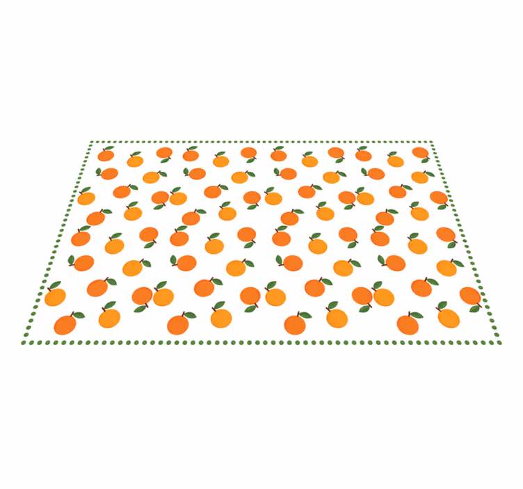 Sinaasappel citruspatroon vinyl tapijt keuken - TenStickers