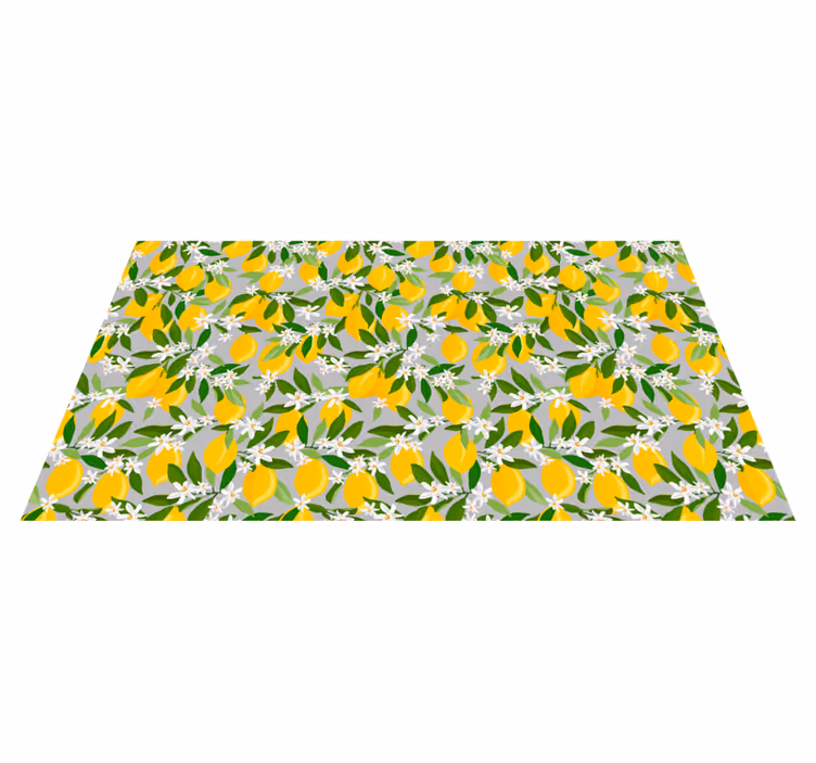 Weelderige citrusbloesem vinyl tapijt keuken - TenStickers