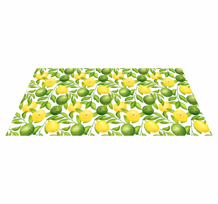 Citrusblad overlay vinyl tapijt keuken - TenStickers