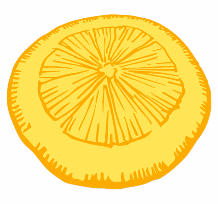 Gele citrusschijf vinyl tapijt keuken - TenStickers