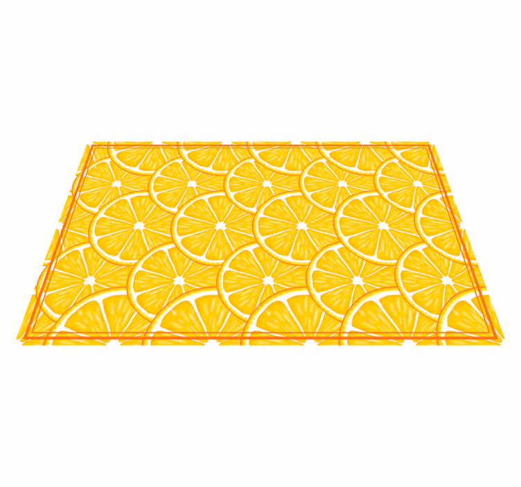 Gele citrusschijfjes vinyl tapijt keuken - TenStickers
