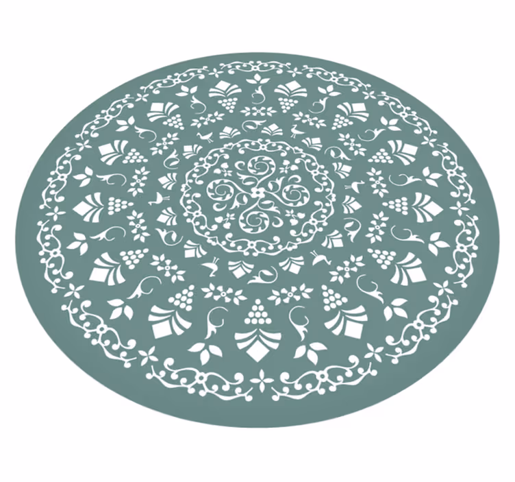 Bloemenpatroonmotief vinyl tapijt mandala - TenStickers