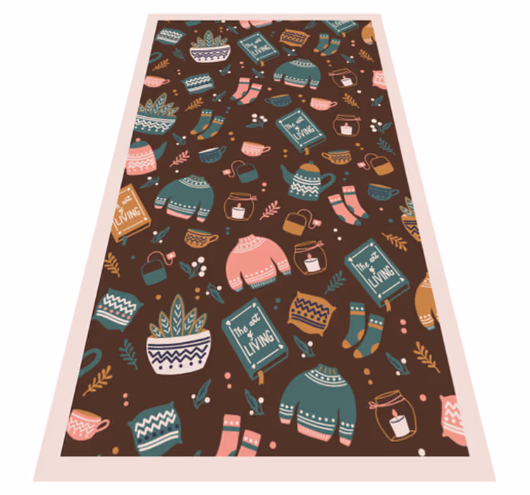 Gezellige woon essentials vinyl tapijt tiener - TenStickers