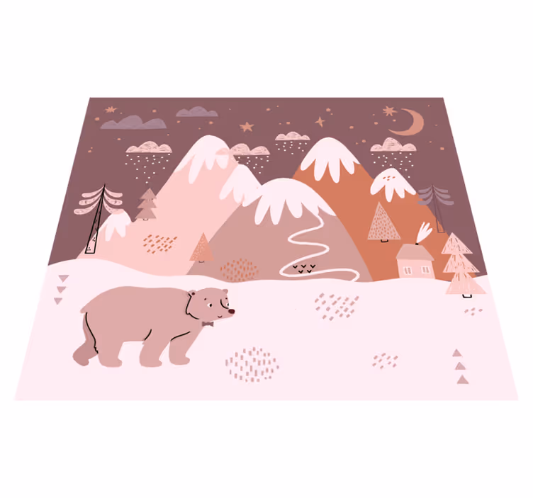 Winterlandschap comfort vinyl tapijt kind - TenStickers