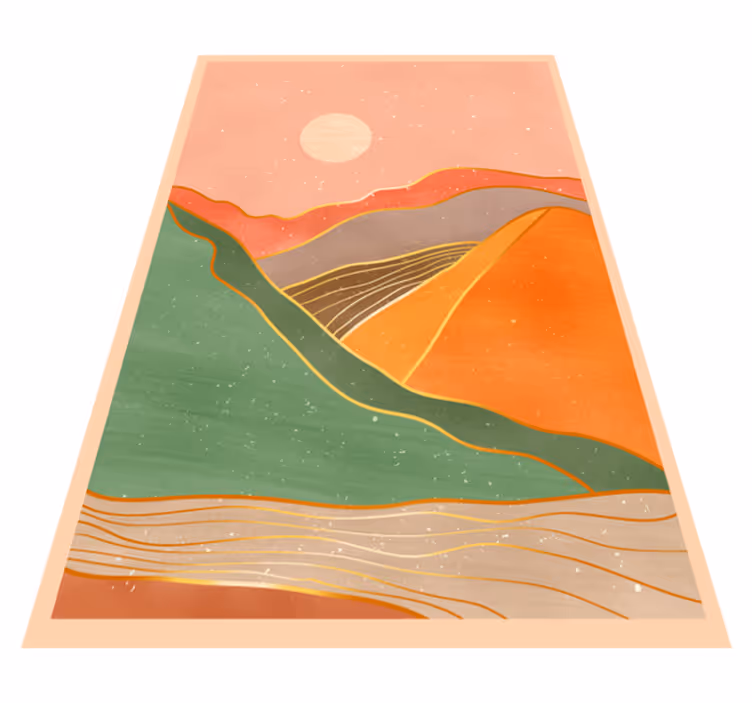 Abstract berglandschap vinyl tapijt modern - TenStickers