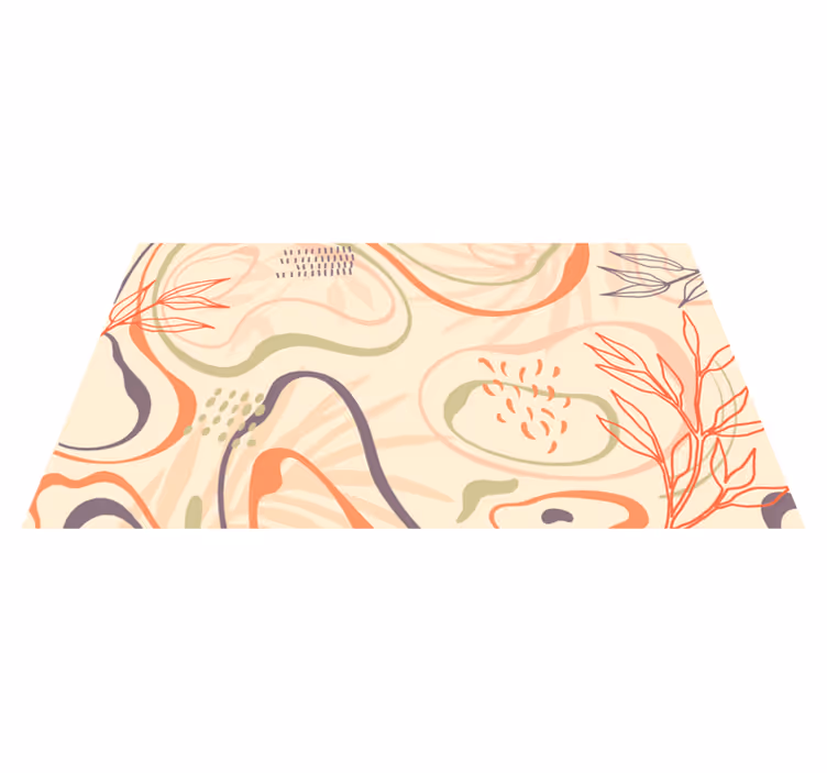 Abstracte organische vormen vinyl tapijt natuur - TenStickers