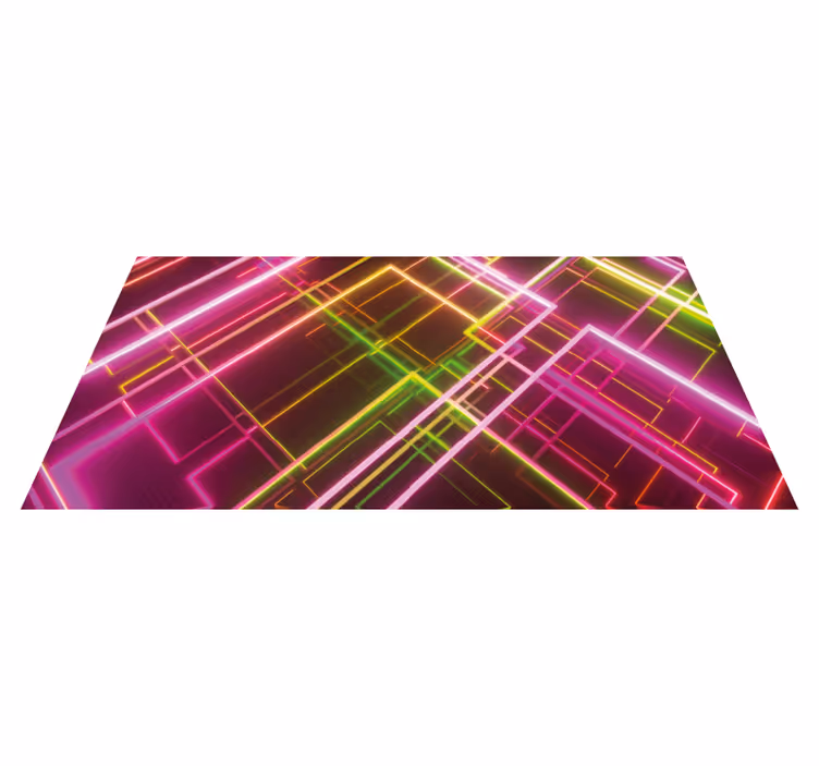 Neon lijnkunst vinyl tapijt modern - TenStickers