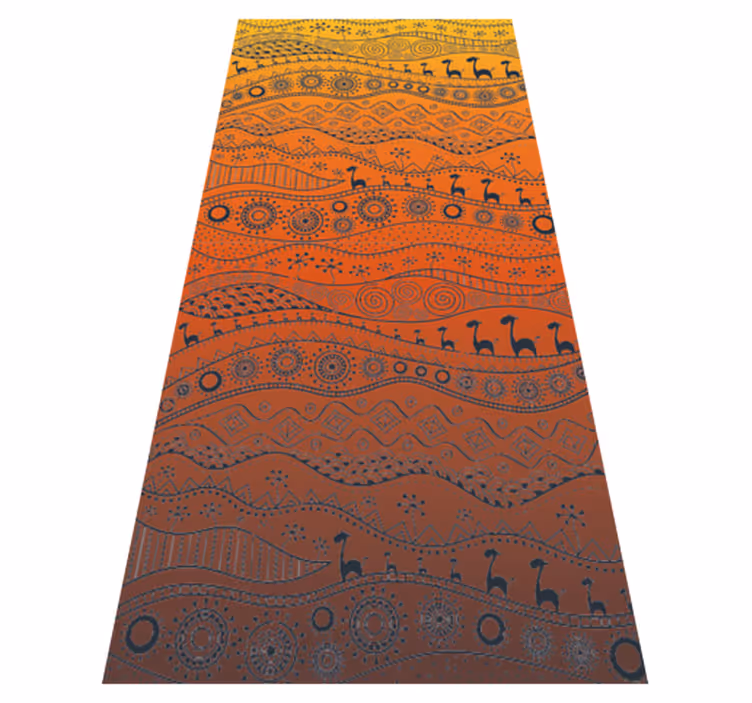 Culturele abstracte patronen vinyl tapijt etnisch - TenStickers