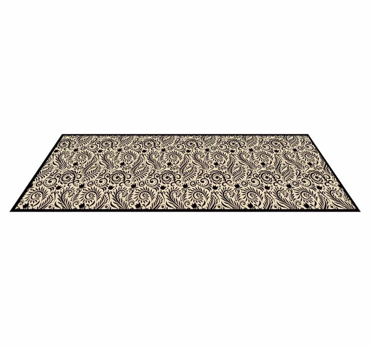 Beige elegant plantenontwerp vinyl tapijt textuur - TenStickers