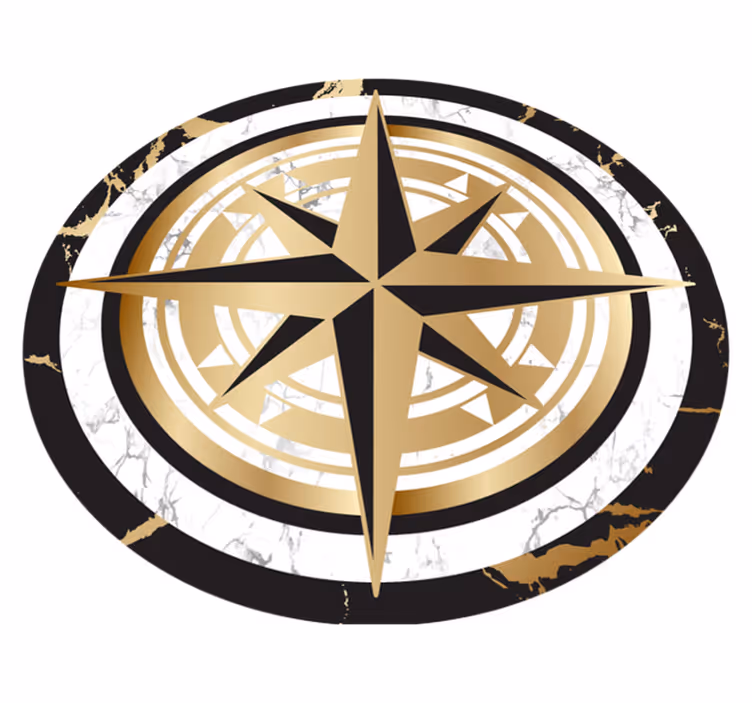Elegant kompasmotief vinyl tapijt keuken - TenStickers