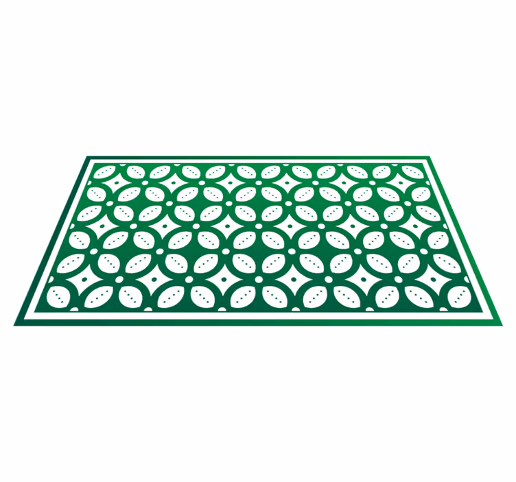 Geometrisch bladmotief vinyl tapijt keuken - TenStickers