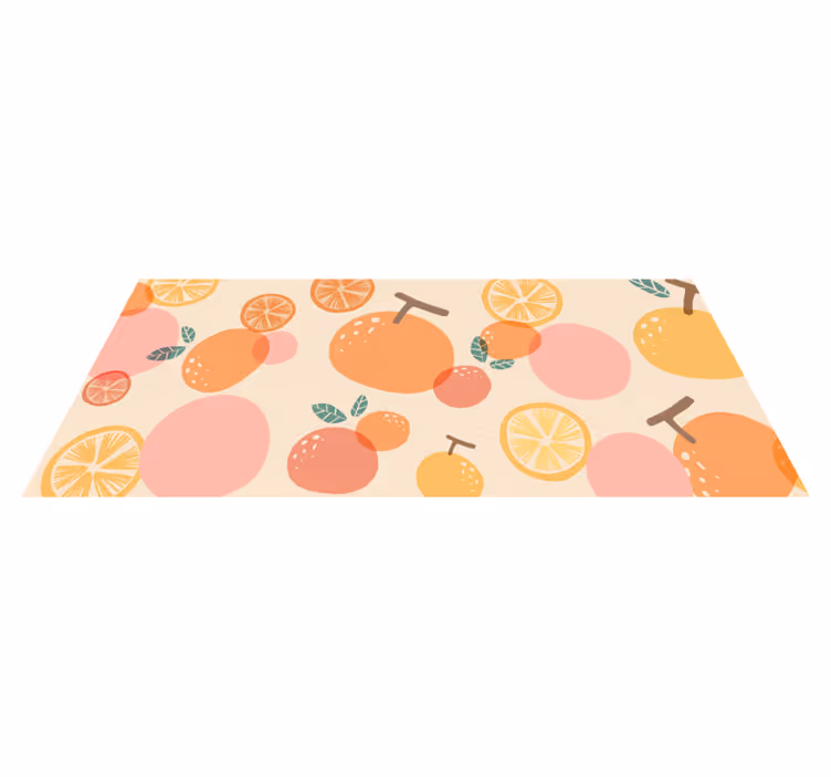 Zacht citrusontwerp vinyl tapijt keuken - TenStickers