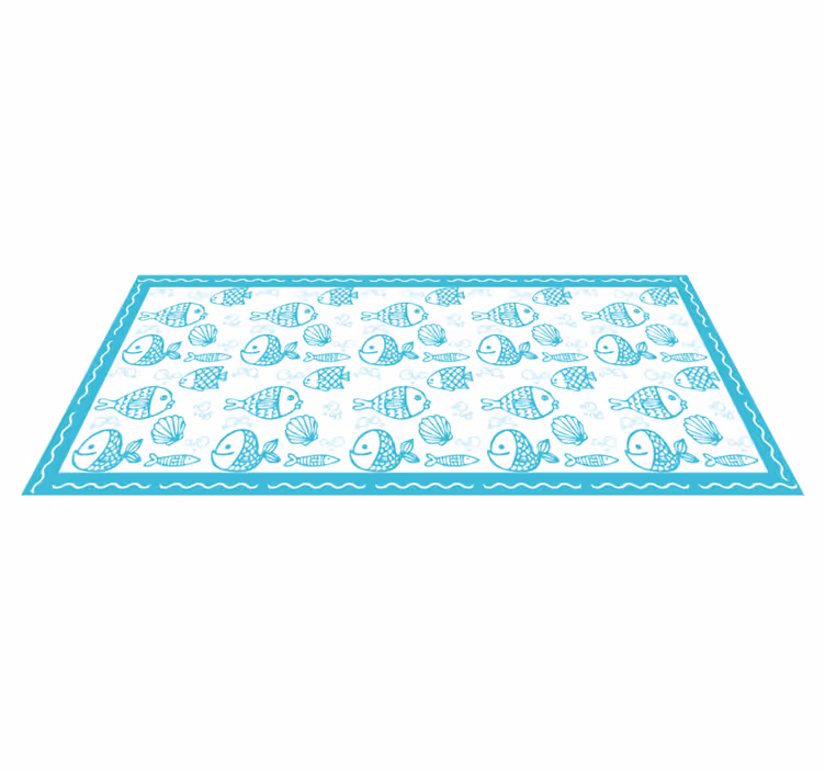 Blauwe waterdieren vinyl tapijt keuken - TenStickers