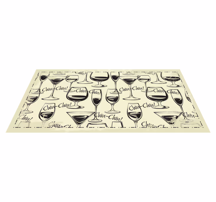 Proost wijnglazen vinyl tapijt keuken - TenStickers