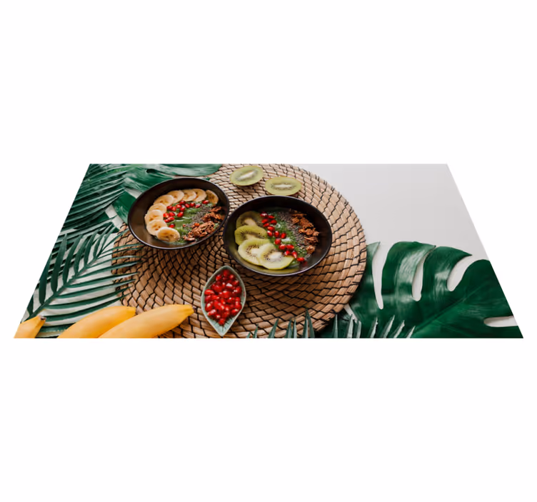 Tropische fruitschalen vinyl tapijt keuken - TenStickers