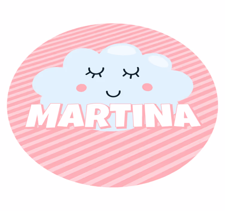 Schattige wolk met naam vinyl tapijt meer kinderen - TenStickers
