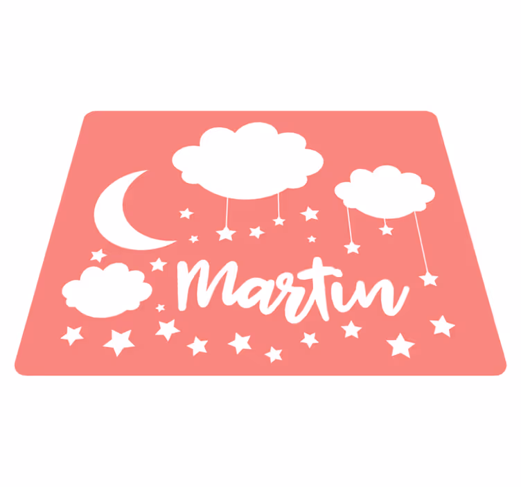 Vinyl tapijt meer kinderen sterrenhemel met naam - TenStickers