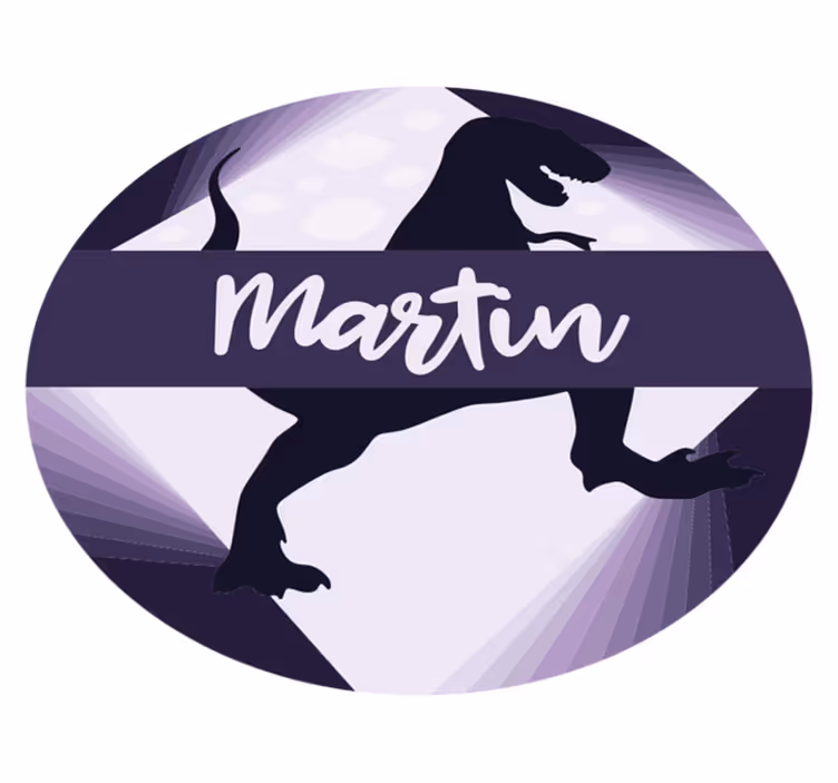 Velociraptor met naam vinyl tapijt meer kinderen - TenStickers