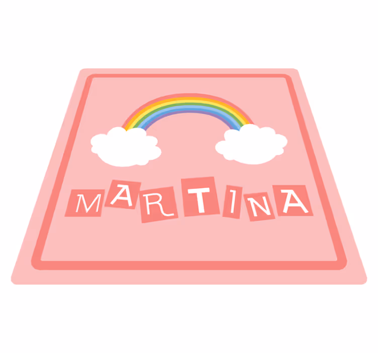 Vinyl tapijt met naam regenboog naamdisplay - TenStickers