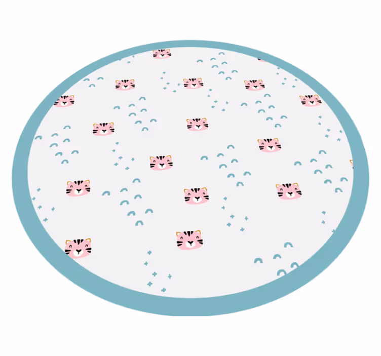 Blauwe regenbogen en roze katten vinyl tapijt meer kinderen - TenStickers