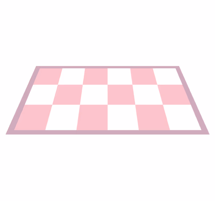 Geruit roze patroon vinyl tapijt kind - TenStickers