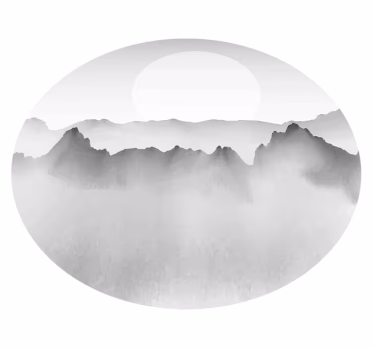 Bergachtig mistig landschap vinyl tapijt natuur - TenStickers