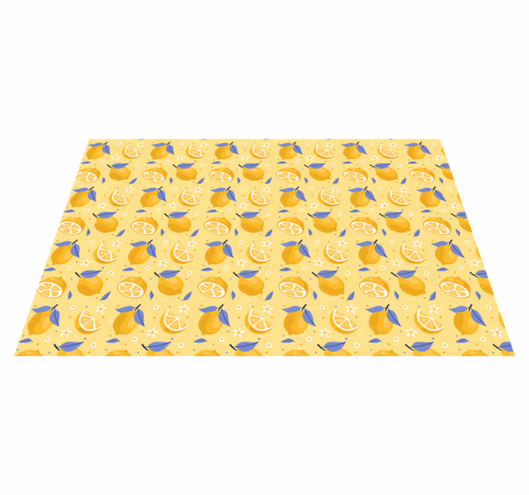 Citroenpatroon genot vinyl tapijt keuken - TenStickers