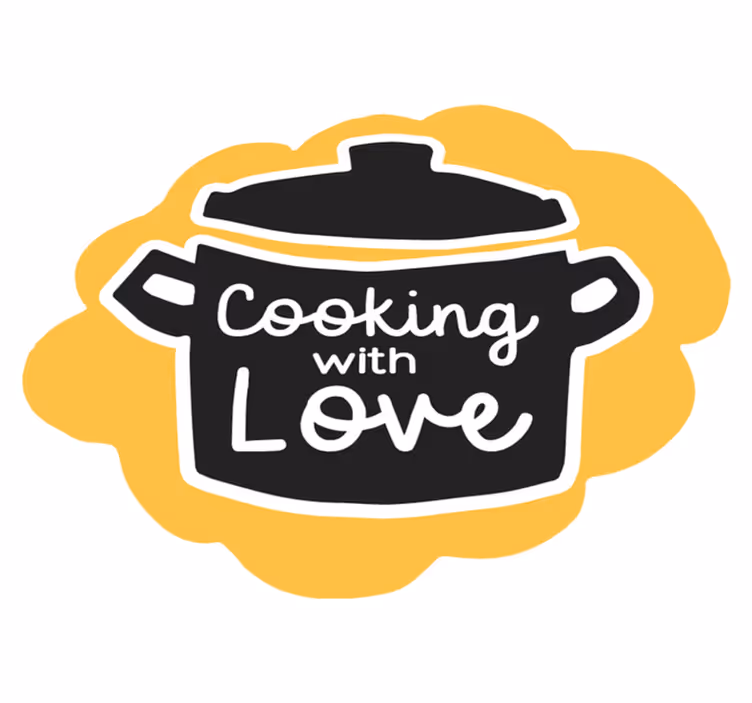 Pot koken met liefde vinyl tapijt keuken - TenStickers