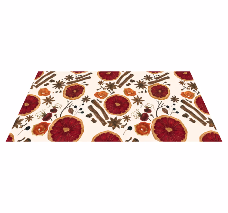 Bloemig botanisch concept vinyl tapijt keuken - TenStickers