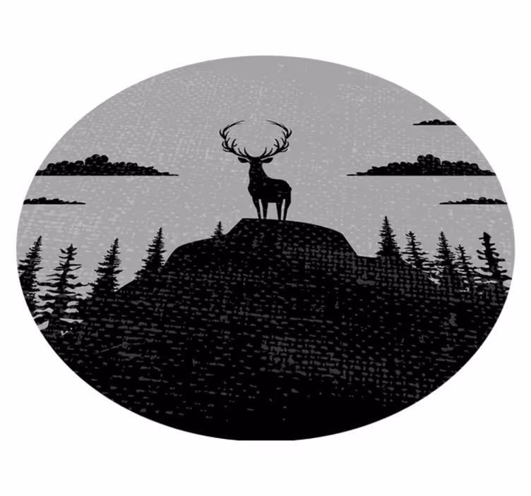 Majestueus hertensilhouet vinyl tapijt natuur - TenStickers