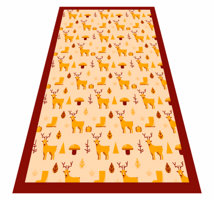 Herten en bladeren dieren vinyl tapijt - TenStickers