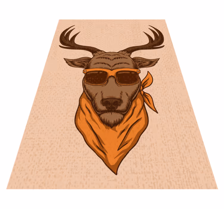 Coole hertenillustratie dieren vinyl tapijt - TenStickers