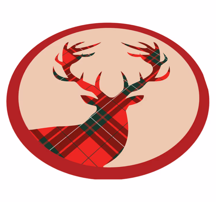Stijlvol hertensilhouet vinyl tapijt kerstmis - TenStickers
