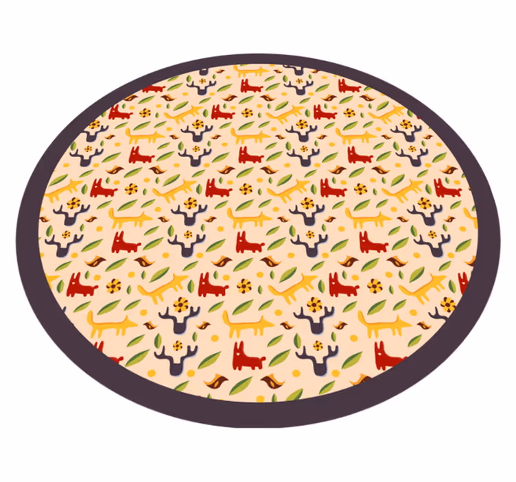 Kleurrijke bosdieren vinyl tapijt meer kinderen - TenStickers