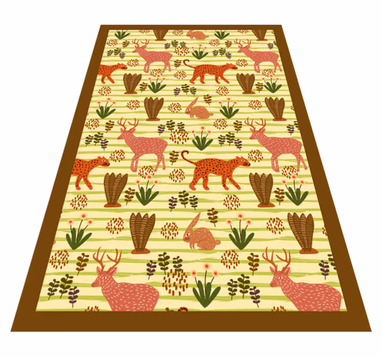 Safari wildlife patroon dieren vinyl tapijt - TenStickers
