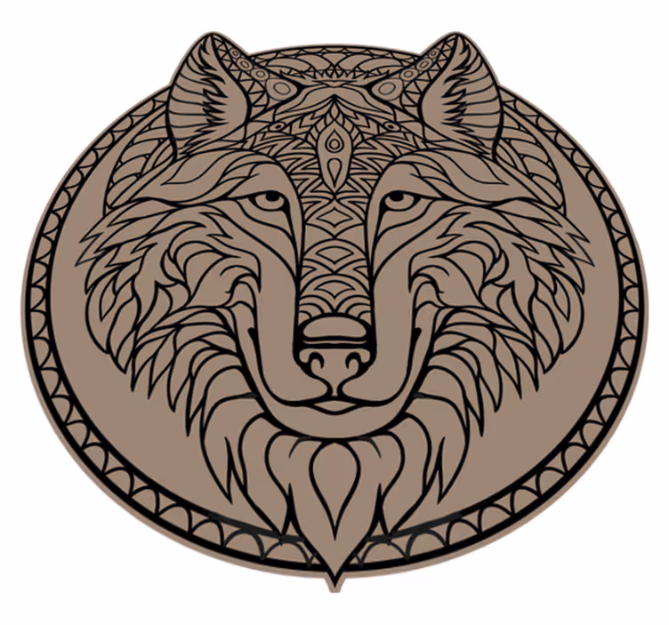 Dieren vinyl tapijt ontwerp van een bruine wolf - TenStickers