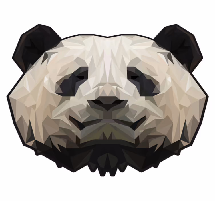 Geometrisch pandagezicht dieren vinyl tapijt - TenStickers