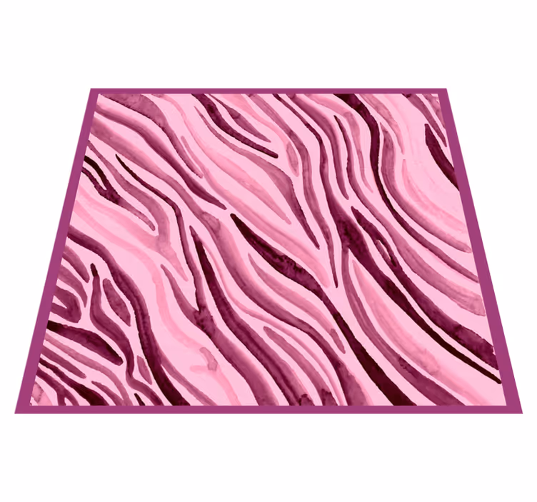 Vinyl vloerkleed dierenprint roze zebraprint - TenStickers