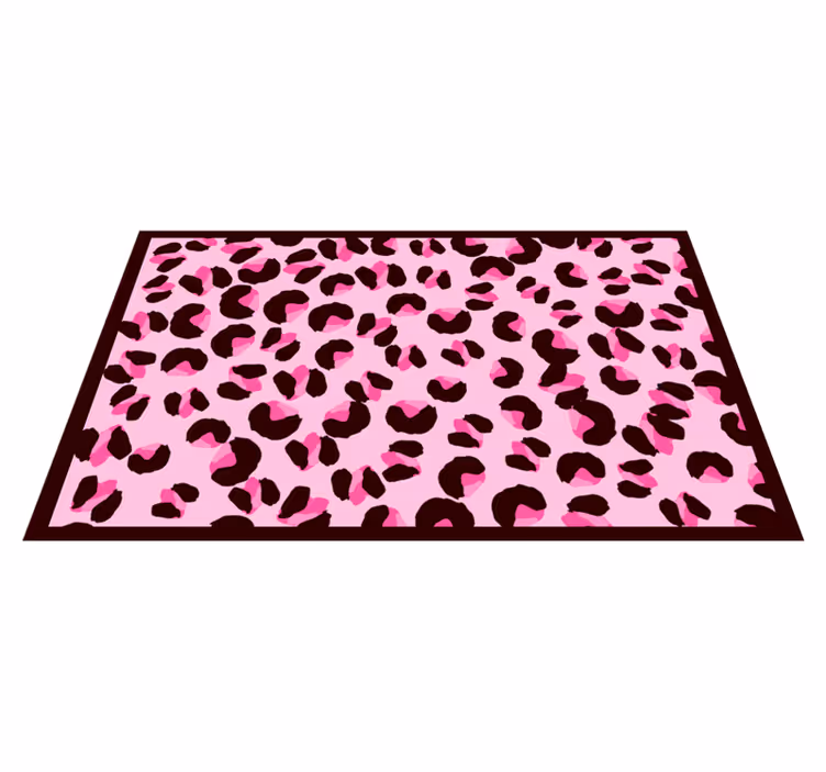 Roze luipaardpatroon vinyl vloerkleed dierenprint - TenStickers