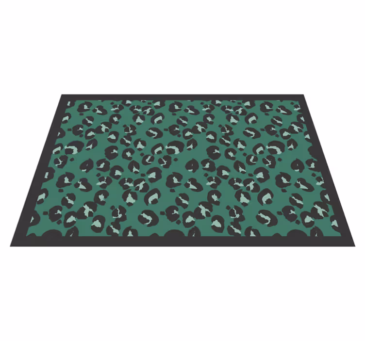 Groen luipaardpatroon vinyl vloerkleed dierenprint - TenStickers