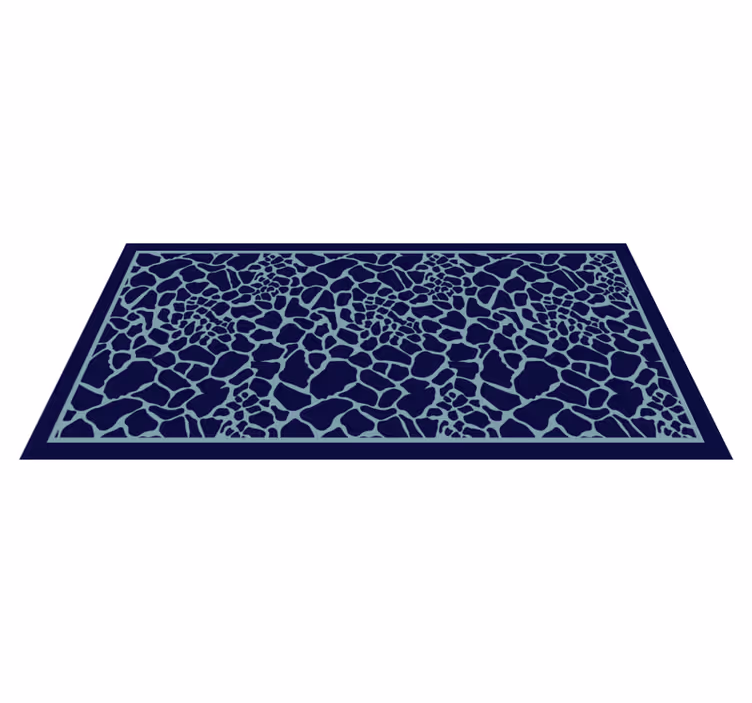 Blauw giraffenpatroon vinyl vloerkleed dierenprint - TenStickers