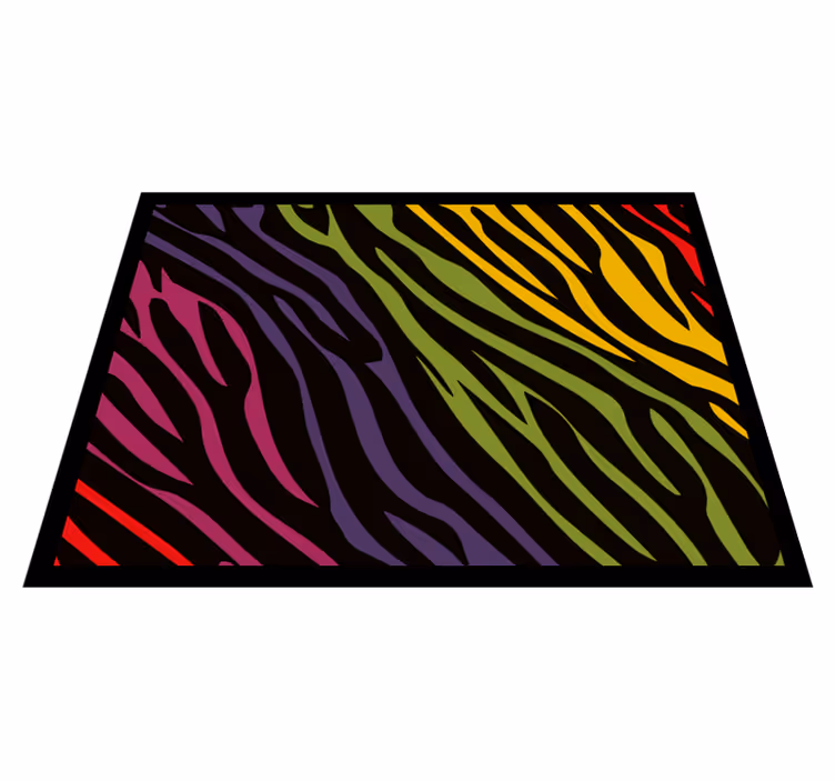 Levendige zebrastrepen vinyl vloerkleed dierenprint - TenStickers